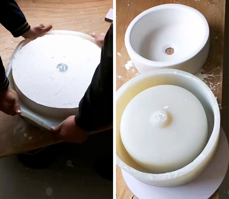 洗手盤(pán)硅膠模具脫模